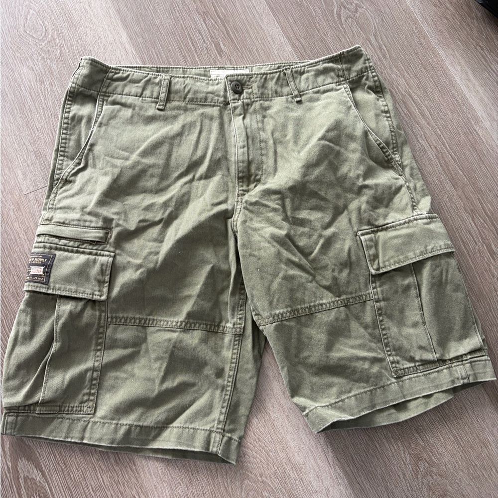 Denim & Supply Ralph Lauren Olive Cargo Bermuda Shorts‎